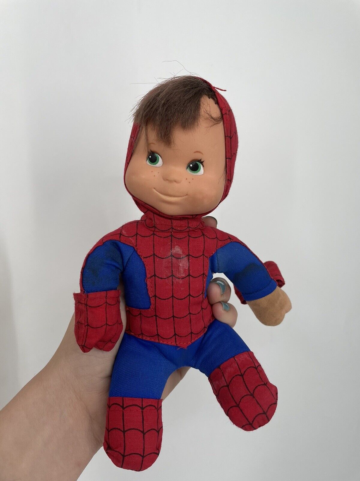 Vintage 70s Spider Boy Doll 1976 Marvel Very Rare Stuffed Animal Baby Retro Rare