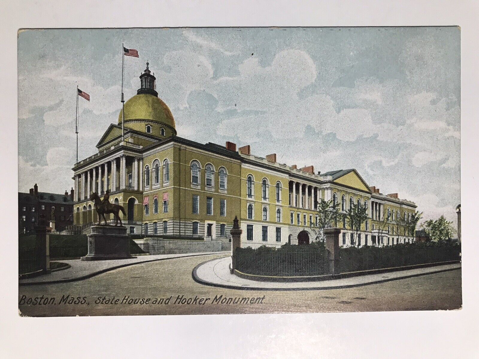 Vintage 1901 State House Hooker Monument Boston Massachusetts Postcard