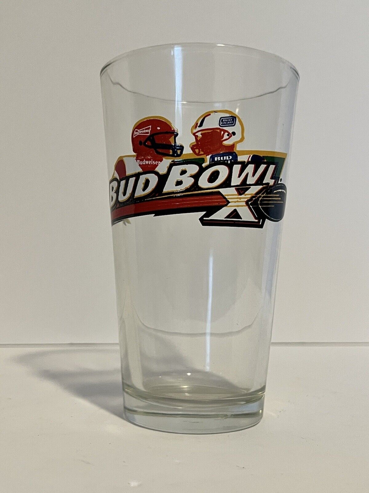 Vintage Bud Bowl X Glass Budweiser Bud Light Beer Glass - One Glass Only