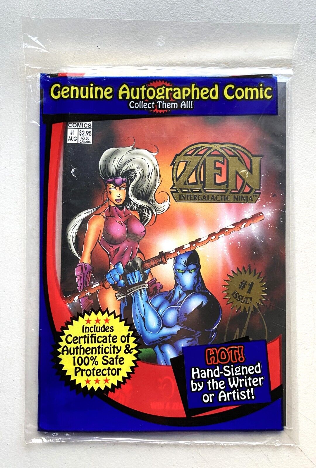 #1 Zen Intergalactic Ninja signed by Bill Maus w/COA in Sealed Pack