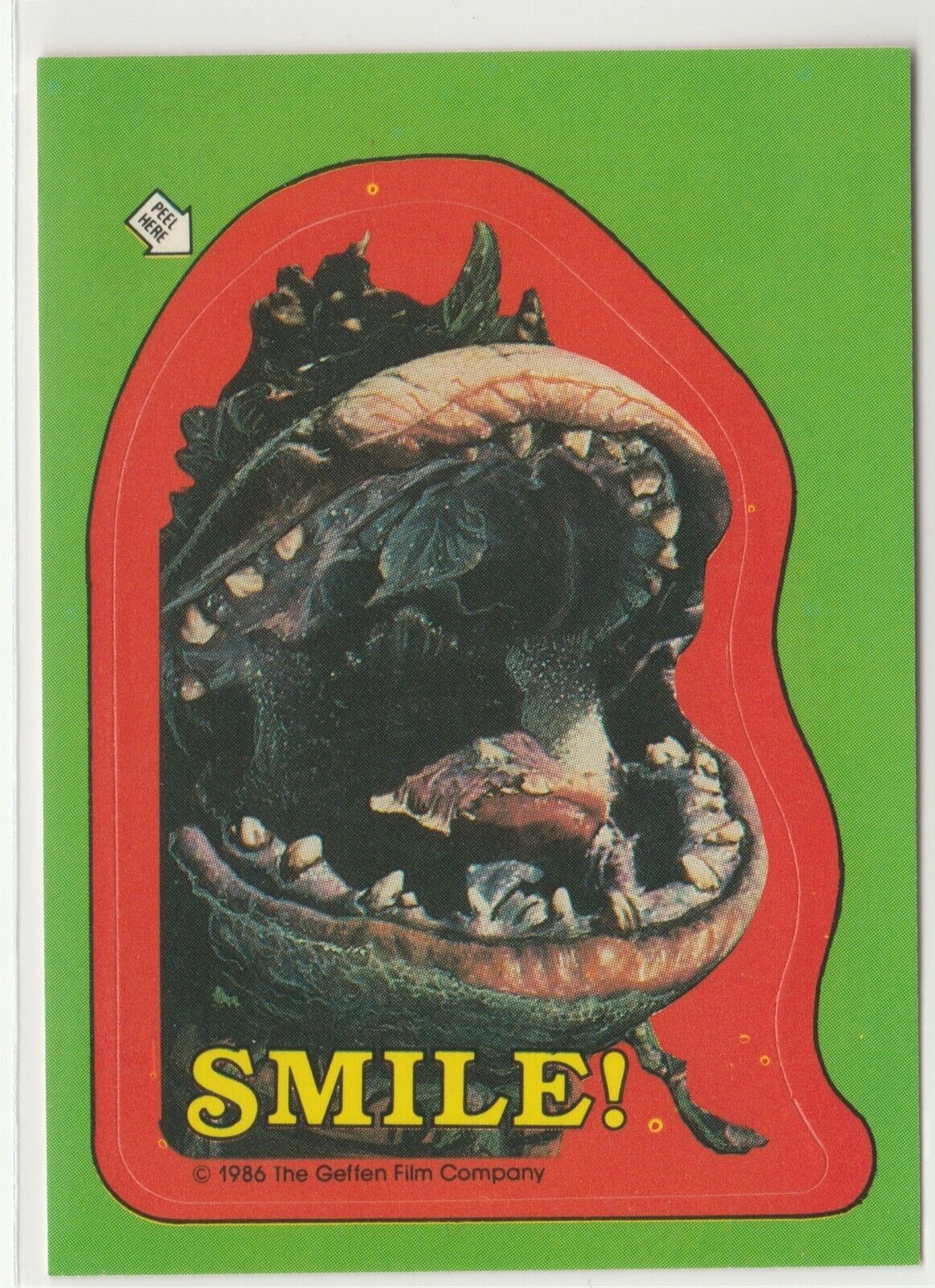 1986 Topps Little Shop of Horrors #10 Smile sticker card 0010