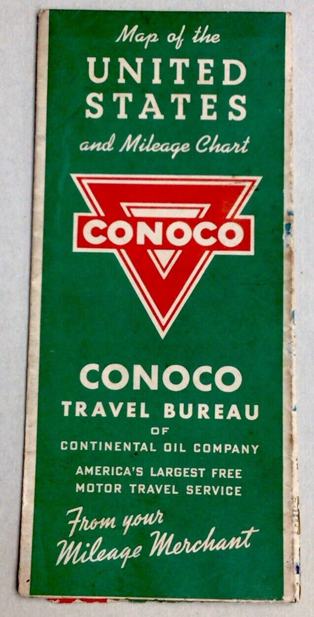 1940 Census Conoco Continental Oil Highway Road Map Of The United States #4