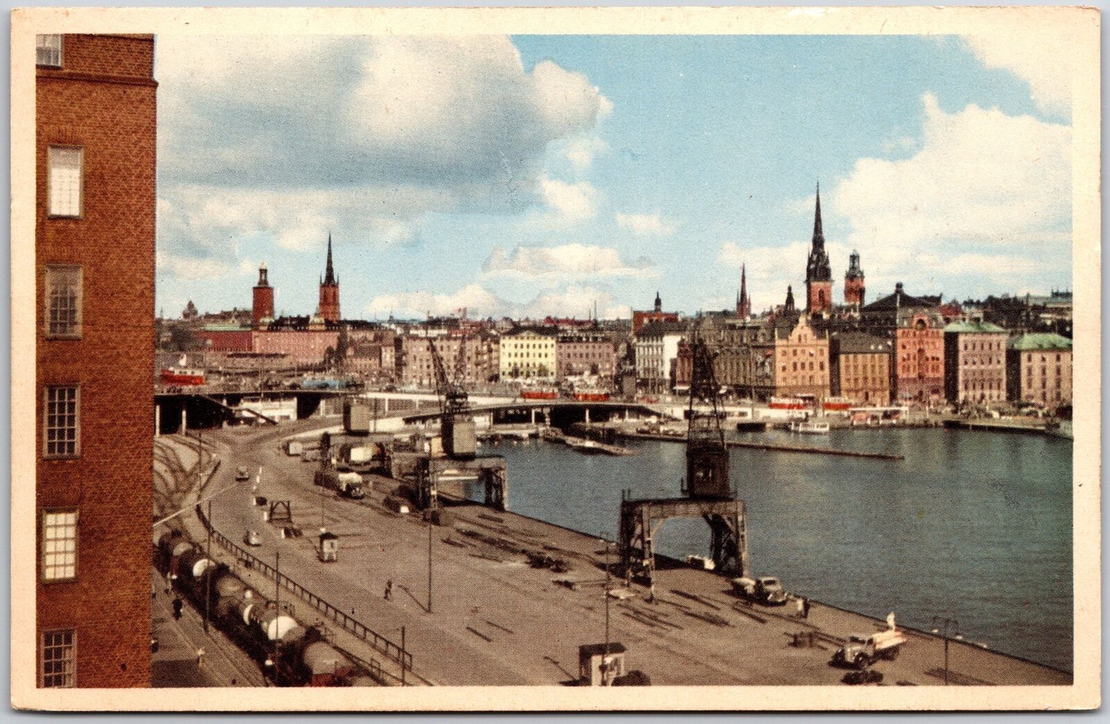 Stockholm Sweden Parti Fran Slussen Och Gamla Stan View Of Slussen Postcard