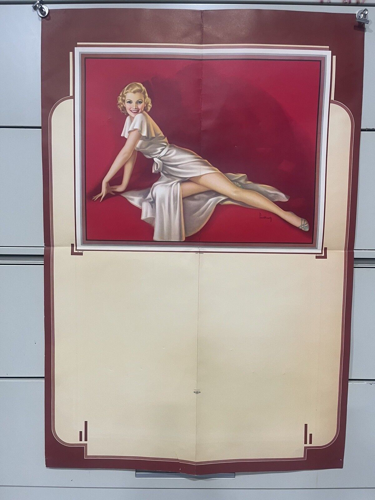 Large Vintage 1930S 1940S Advertising Poster Sample Original Giant 30x44