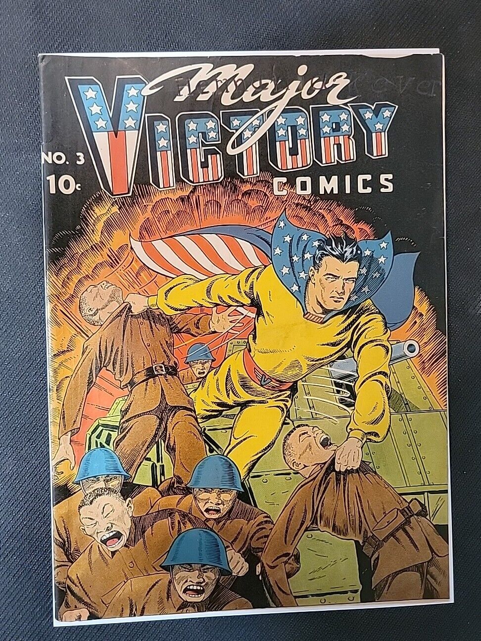 Major Victory Comics #3 1945 Golden Age WW2 Cover TOTAL POP 13 Final Issue RARE