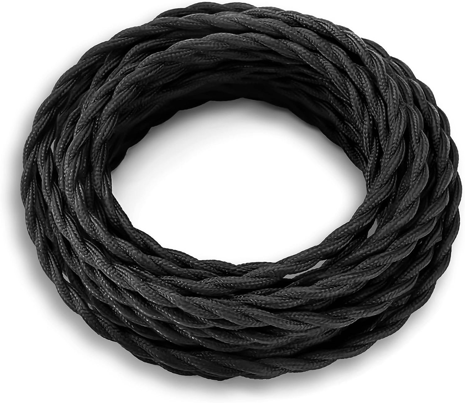 28 Ft Black Twisted Cloth Covered Wire Vintage Antique Lamp Cord Electrical Wire