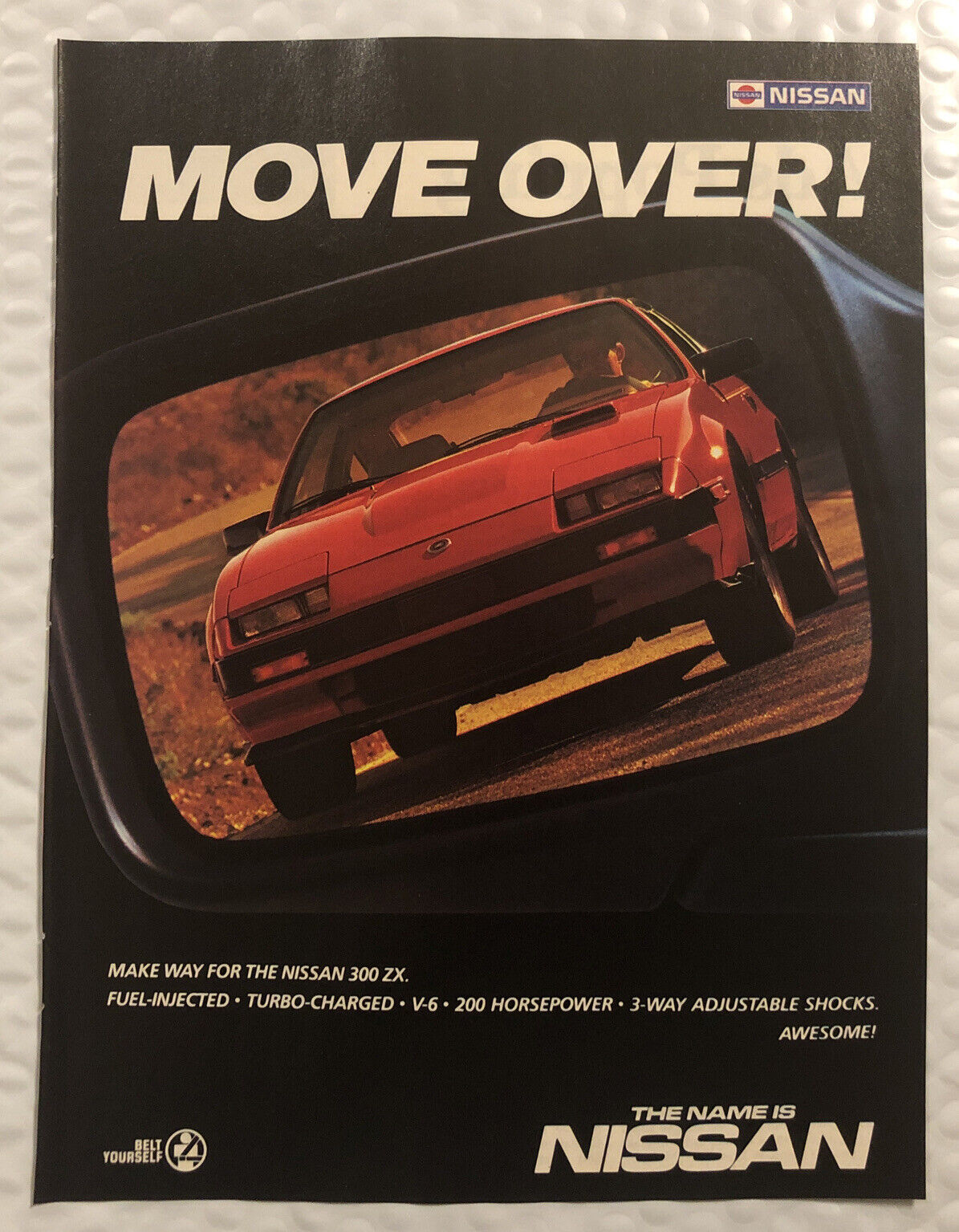 Vintage 1985 Nissan 300 ZX Automobile Original Print Ad - Move Over