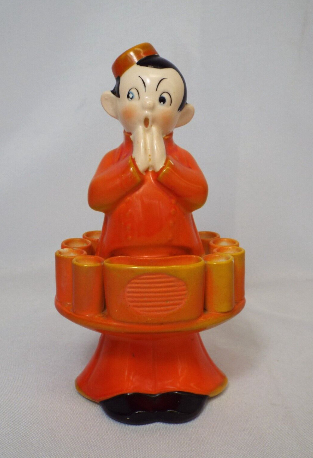 Vintage Art Deco GERMANY Orange Bellhop Porter 11 Cigarette Holder Match Strike