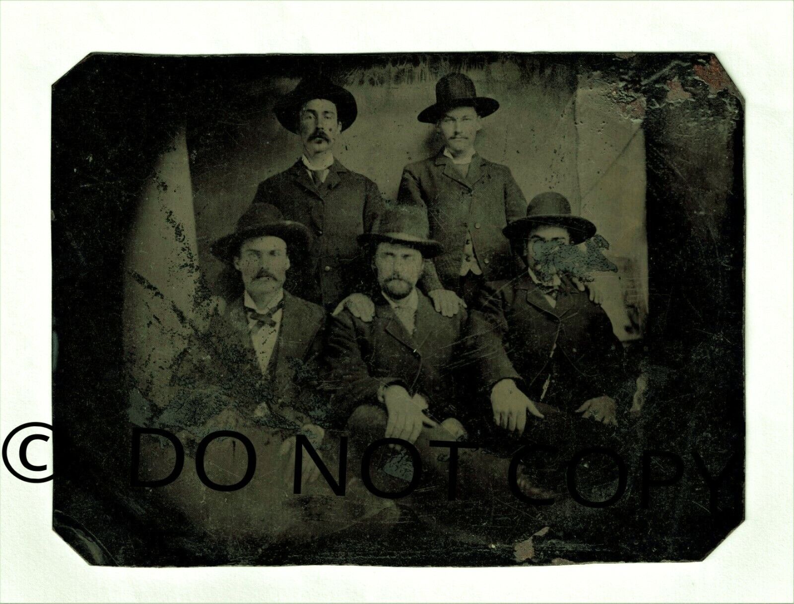 Old Original Tintype Photo of 5 Lincoln County Regulators Old American Wild West