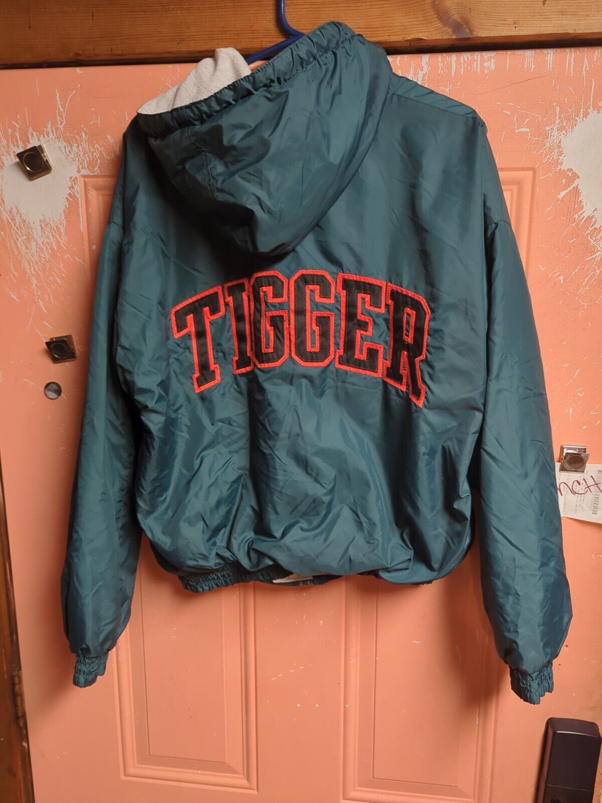 Vintage Disney Store Tigger Jacket Sweatshirt Lined Spellout Hooded Large