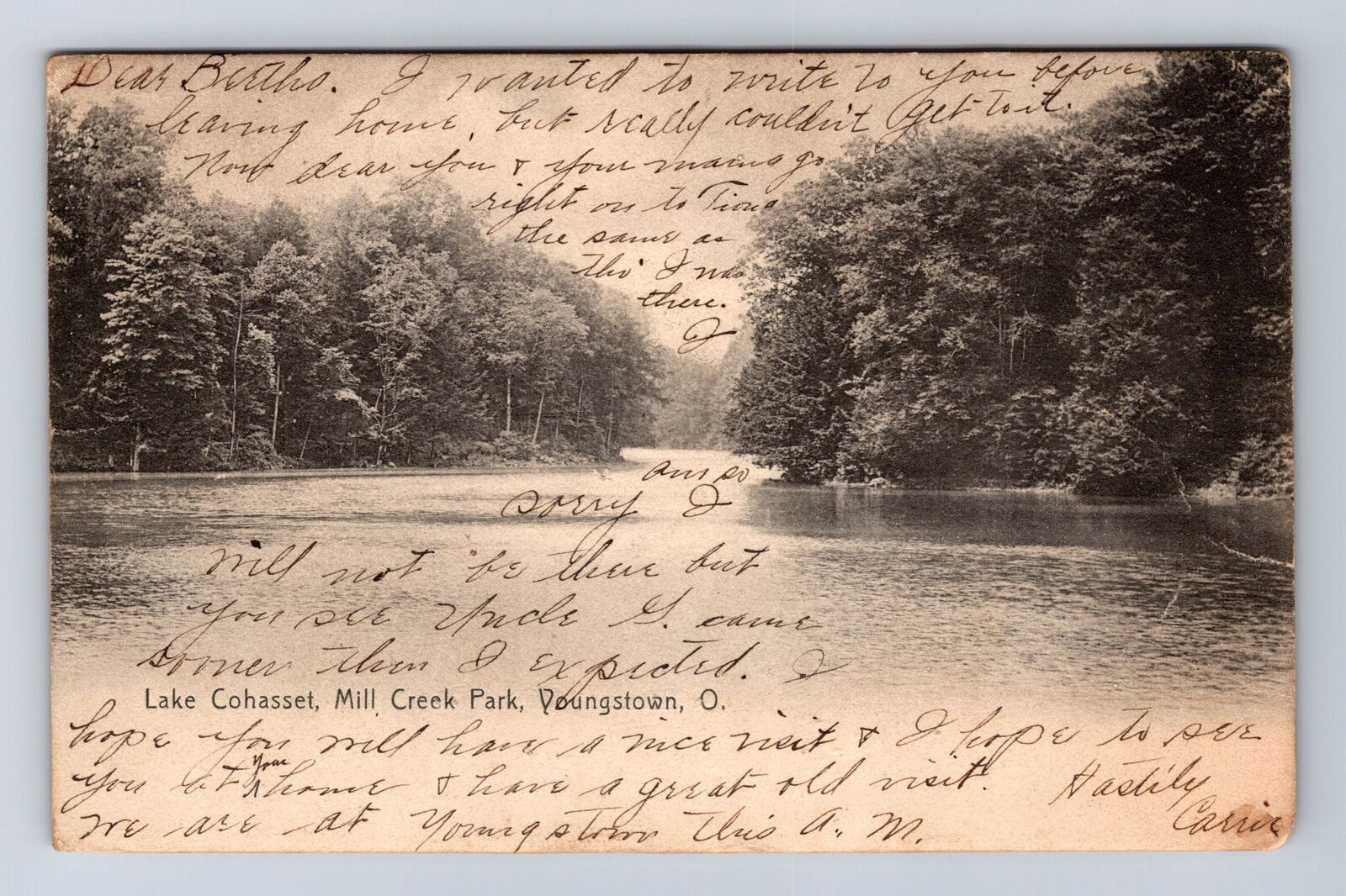 Youngstown OH-Ohio, Mill Creek Park, Lake Cohasset, Vintage Card c1906 Postcard