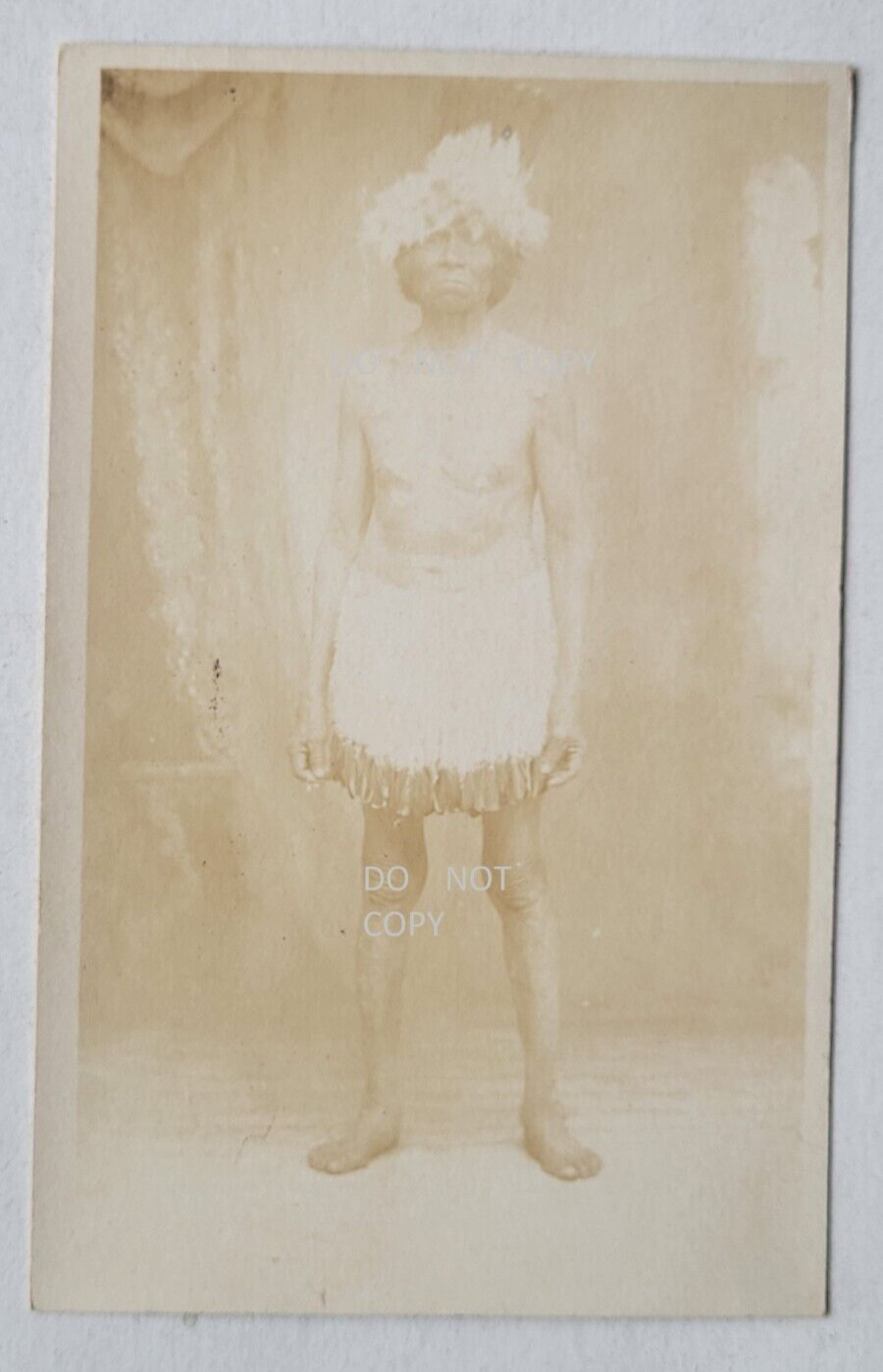 1910\'S RPPC POSTCARD...PAIUTE INDIAN MAN FULL POSE IN CALIFORNIA A A FORBES