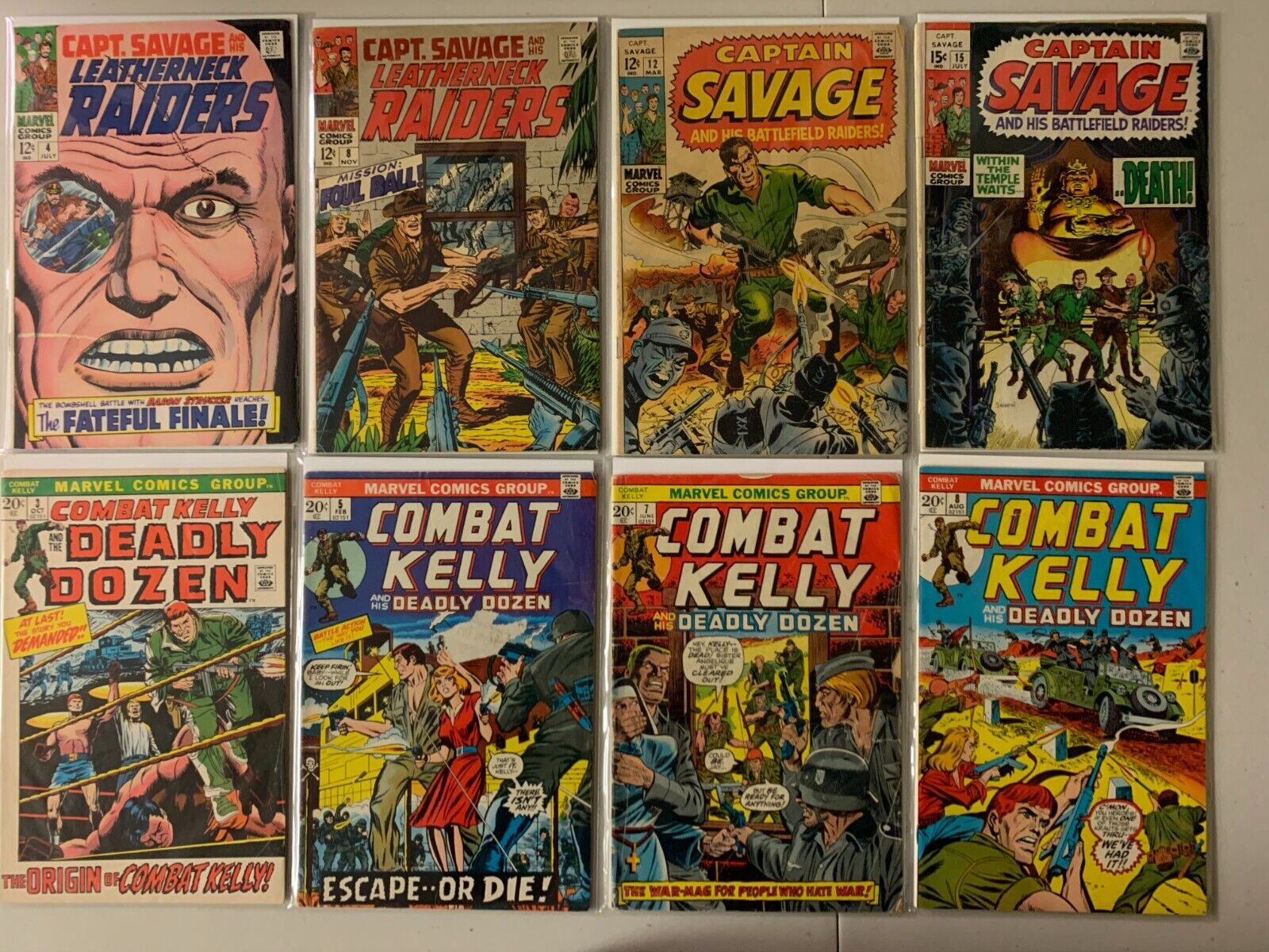 Marvel War Comics silver/bronze-age lot 15 diff avg 5.0 (1968-80)