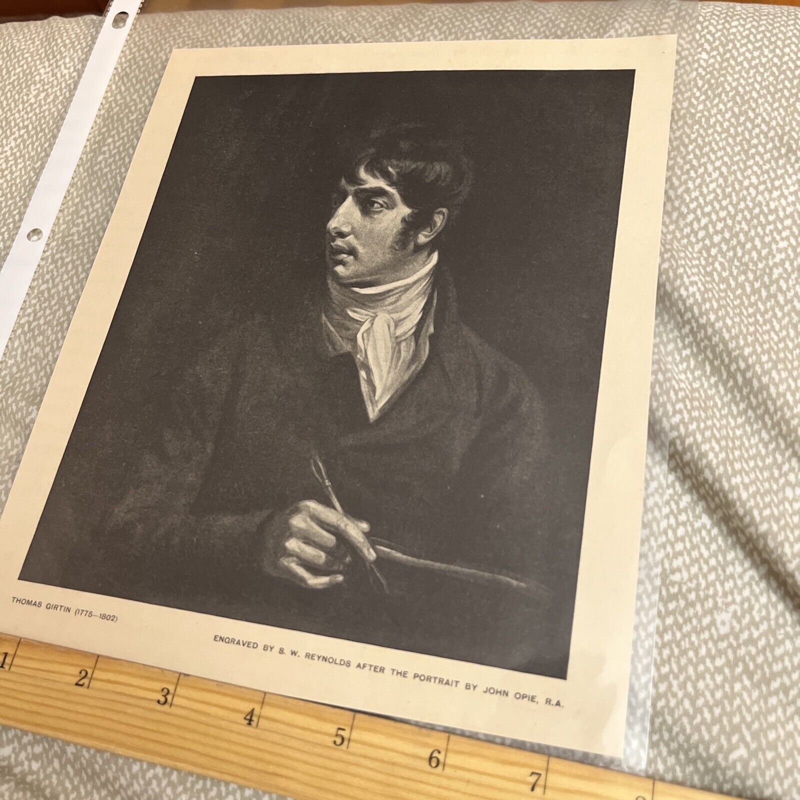 Vintage Print: Portrait of Thomas Girtin - British Watercolor Artist & Etcher