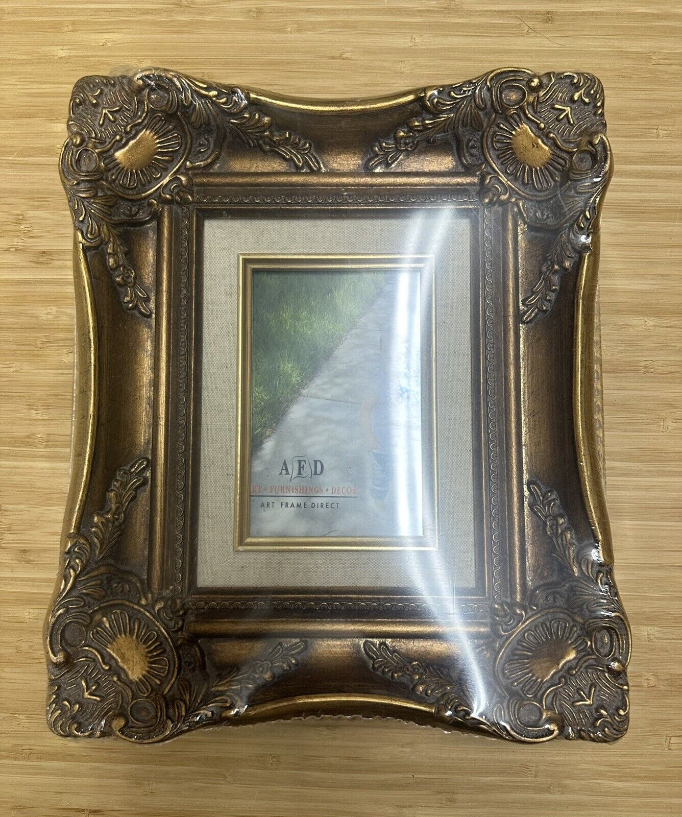 4X6 Vintage Picture Frame, Antique Ornate Bronze Gold Photo Frame, for Tabletop