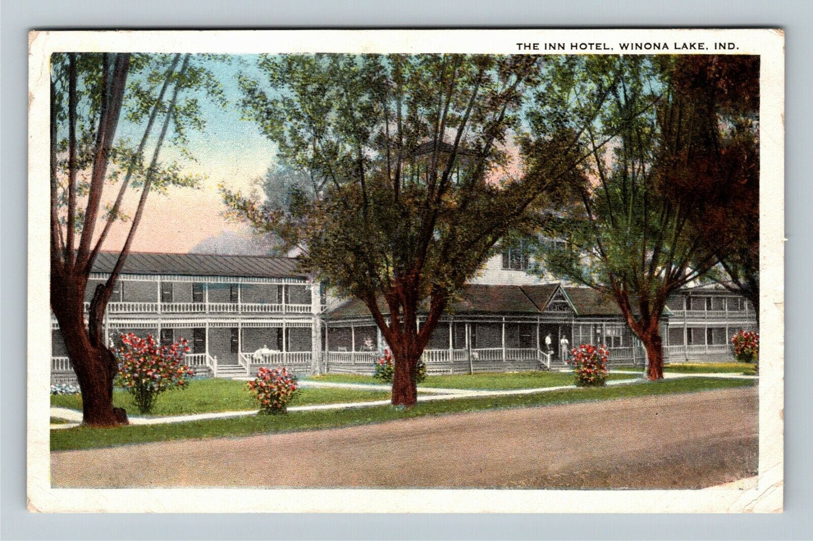 Winona Lake Indiana, THE INN HOTEL, Exterior, c1922 Vintage Postcard