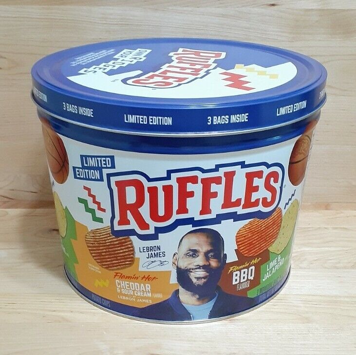 Ruffles Potato Chips Limited Edition Lebron James Tin 3 Bags 3 Flavors New Rare