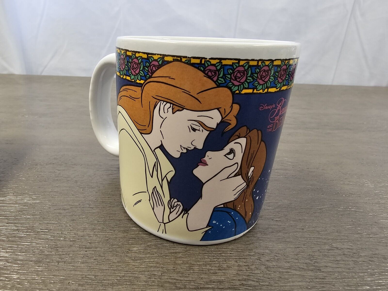 RARE Vintage Disney's Beauty and the Beast Coffee Mug Cup Walt Disney Company