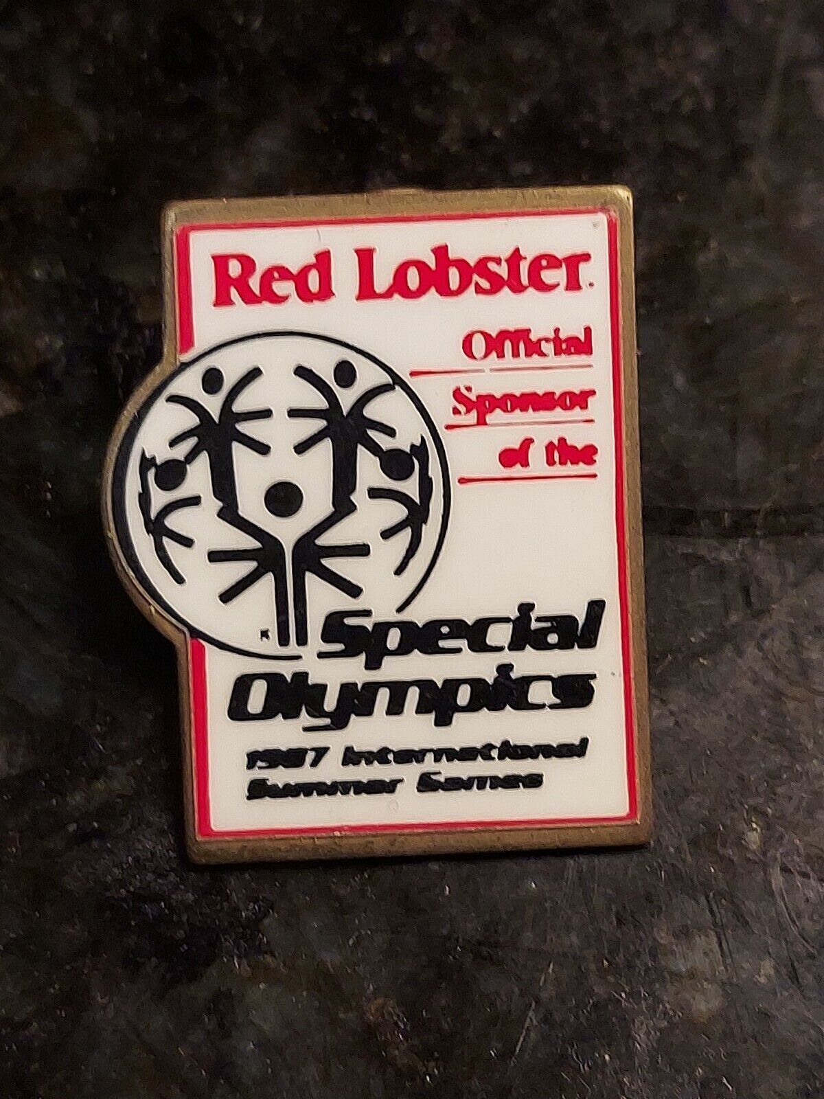 Vintage Red Lobster Sponsor Of Special Olympics Lapel Pin 1987