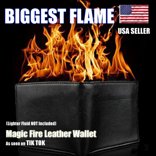Magic Trick Flaming Fire Wallet Leather Street Show Demon Wallet HUGE FLAME