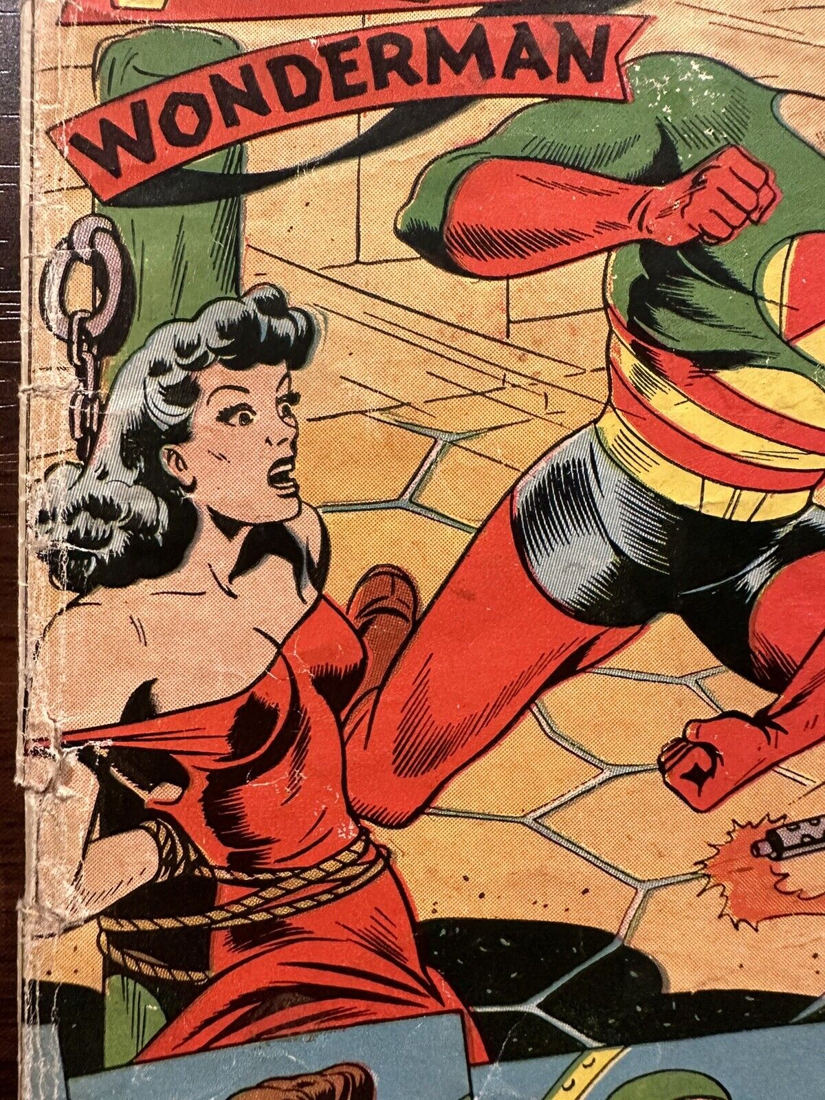 Mystery Comics 2 (1944) WONDERMAN Alex Schomburg Bondage Nazis w Flamethrower