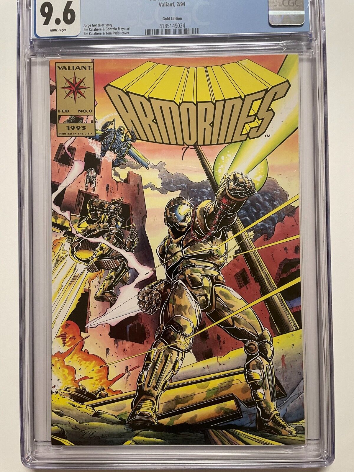 CGC 9.6  NM/MT ARMORINES #0 GOLD Edition Valiant incentive variant cover