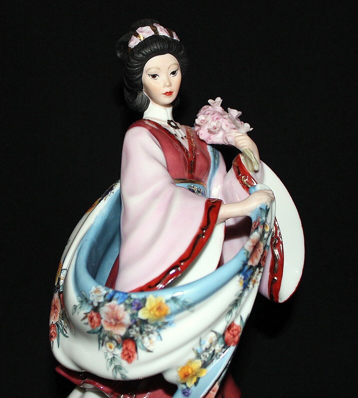 Danbury Mint Plum Blossom Princess, Lena Liu, Porcelain Asian Geisha Figurine