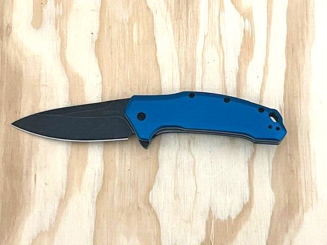 Kershaw - 1776 NBBW BLUE Aluminum Handle Blackwash Blade -Great Condition