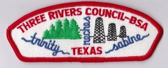 Three Rivers Council TX Red Border Plastic Backing BSA CSP