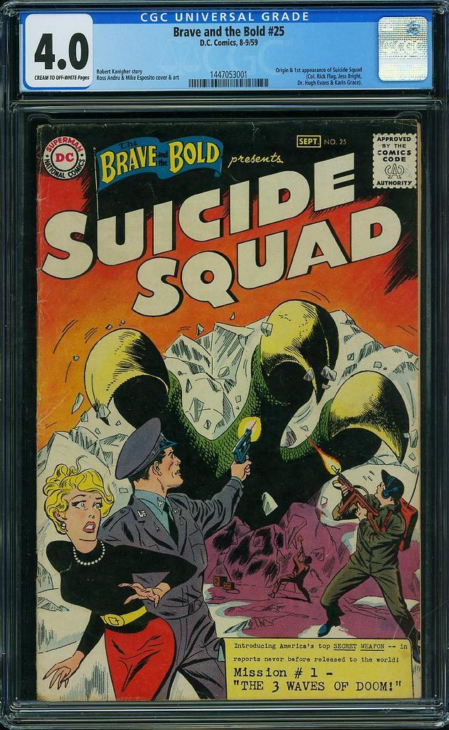 Brave and the Bold #25 CGC 4.0 DC 1959 1st Suicide Squad Harley F12 141 cm pr