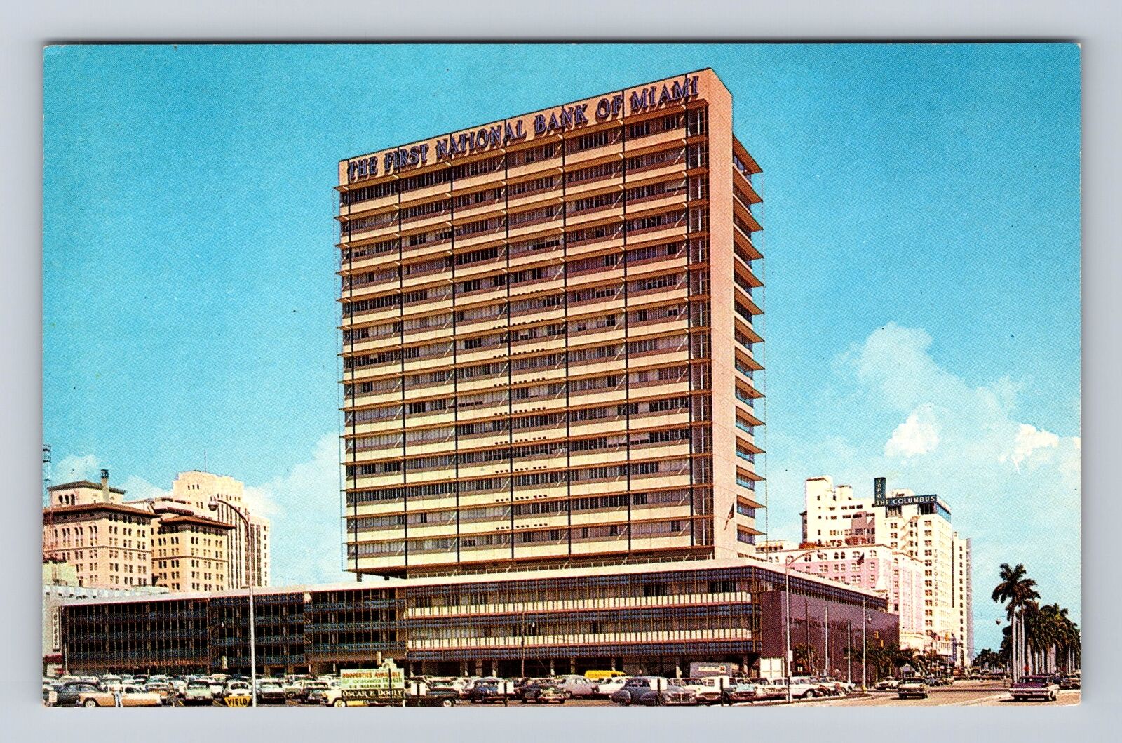 Miami FL-Florida, The First National Bank, Antique, Vintage Souvenir Postcard