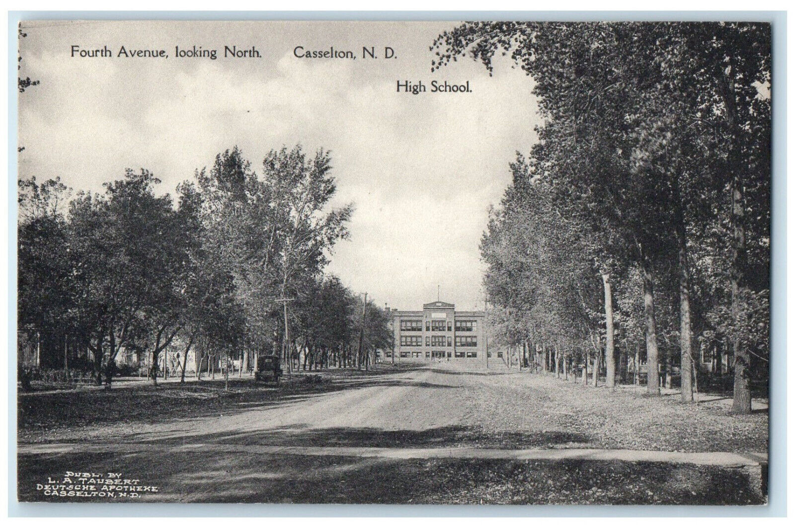 c1940's High School 4th Avenue Looking North Casselton North Dakota ND Postcard