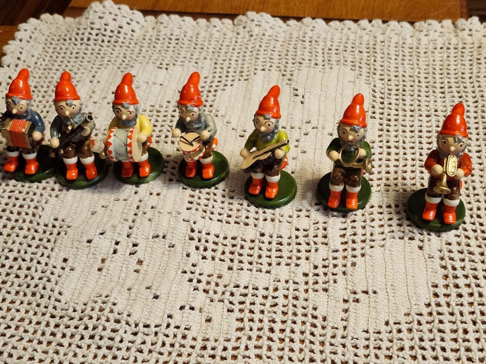 Vintage C1940 Set Hedo Germany Erzgebirge Elves Gnomes Figurines Great  L@@K