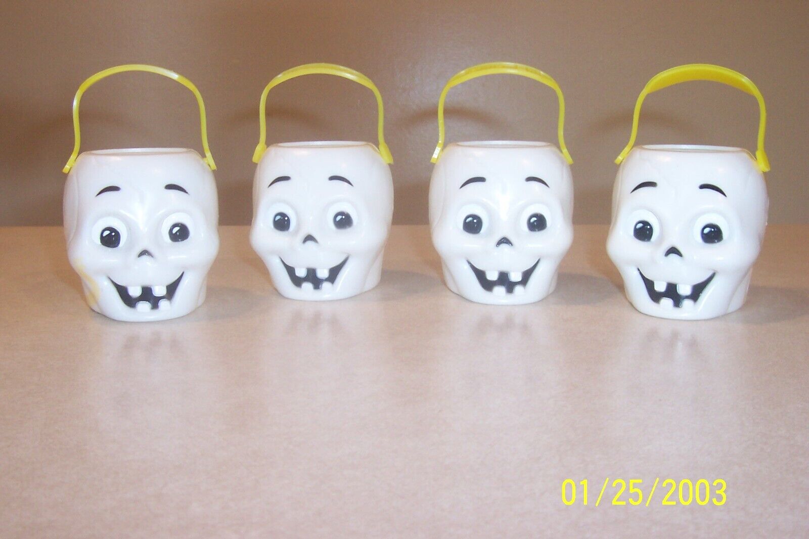 4 - Vintage Sun Hill Halloween Mini Treat Pail Ghost Candy Container New HTF