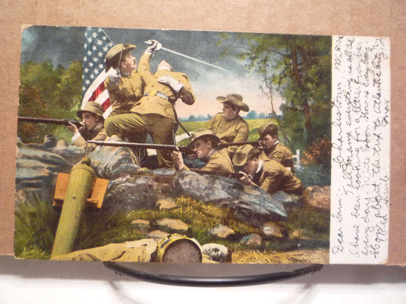 c1905 UDB Postcard - Art, Military Soldiers in Combat