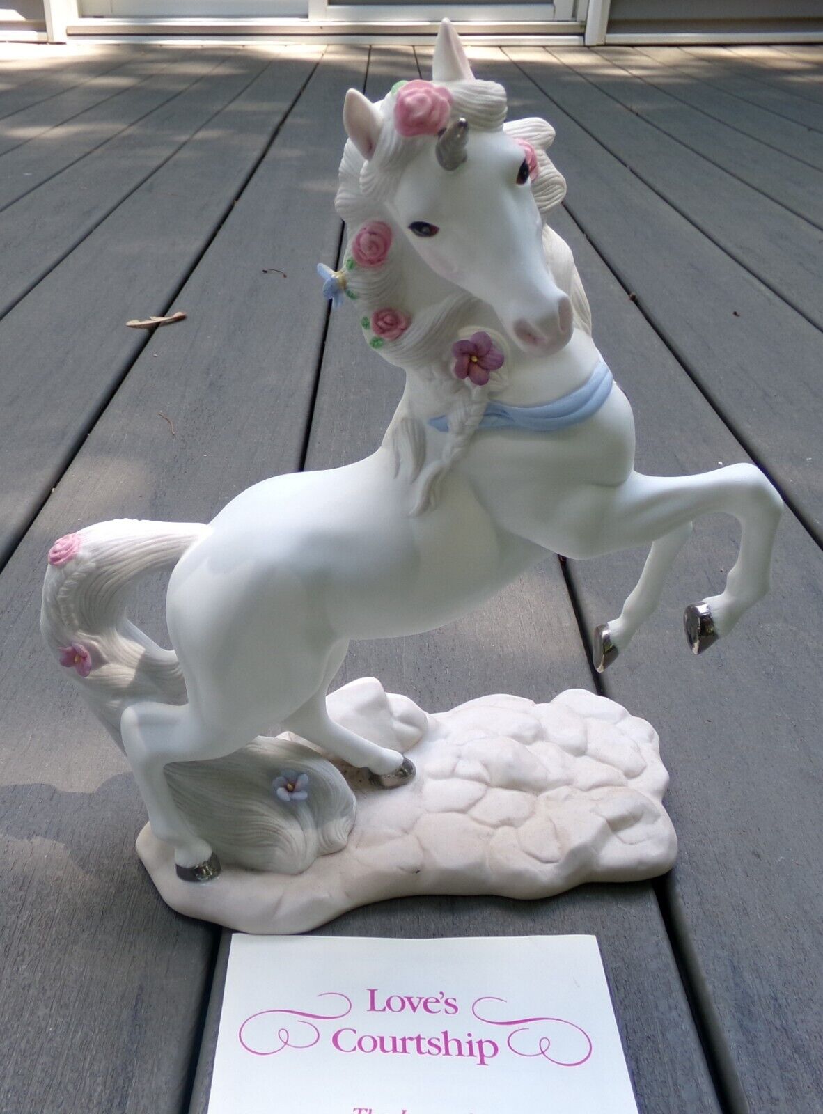 Vintage Princeton Gallery “Love’s Courtship” Porcelain Unicorn Figurine 1993 COA