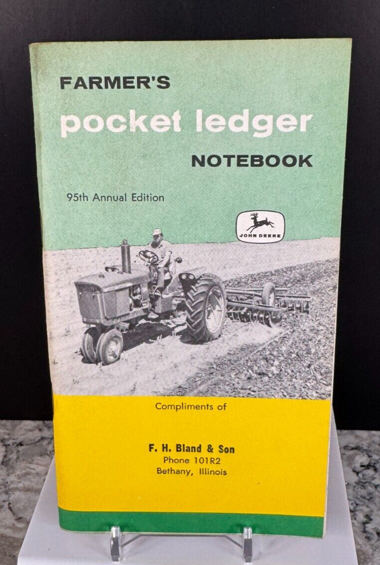 Vintage 1961 F. H. Bland & Son John Deere Farmer\'s Pocket Ledger Notebook