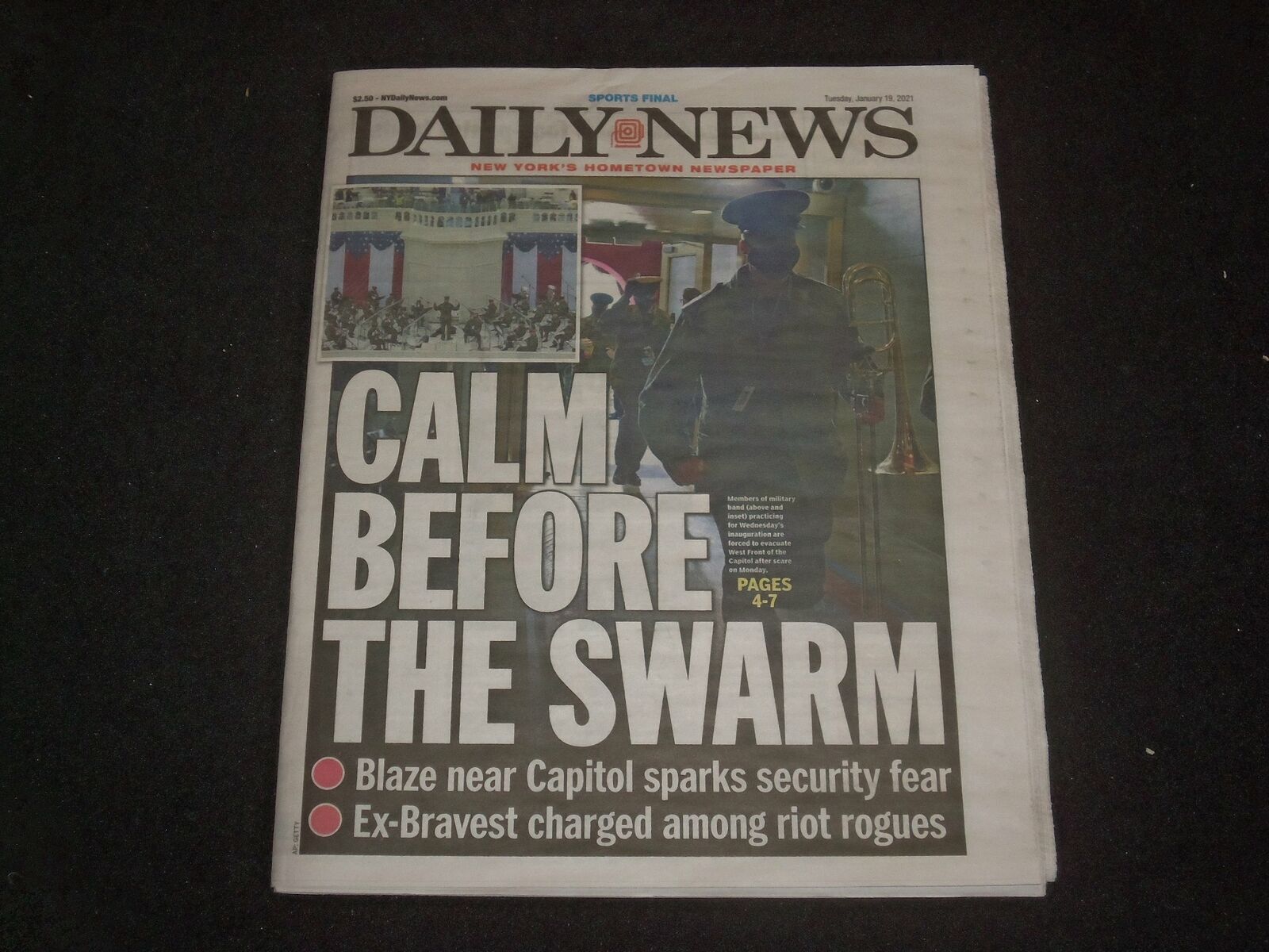 2021 JANUARY 19 NEW YORK DAILY NEWS NEWSPAPER - CALM BEFORE THE SWARM