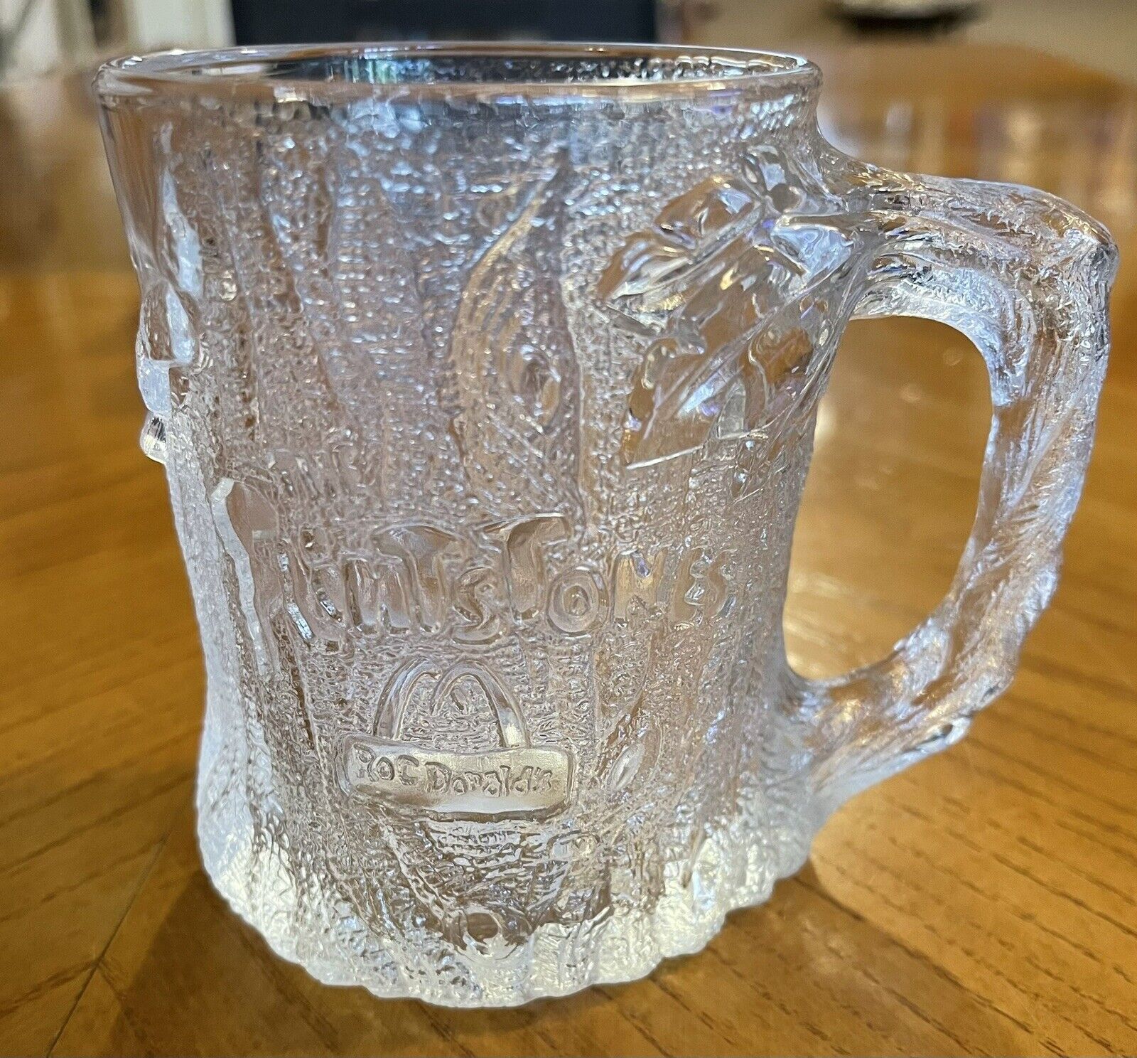 Vintage McDonalds Flintstone Treemendous Glass Mug 1993