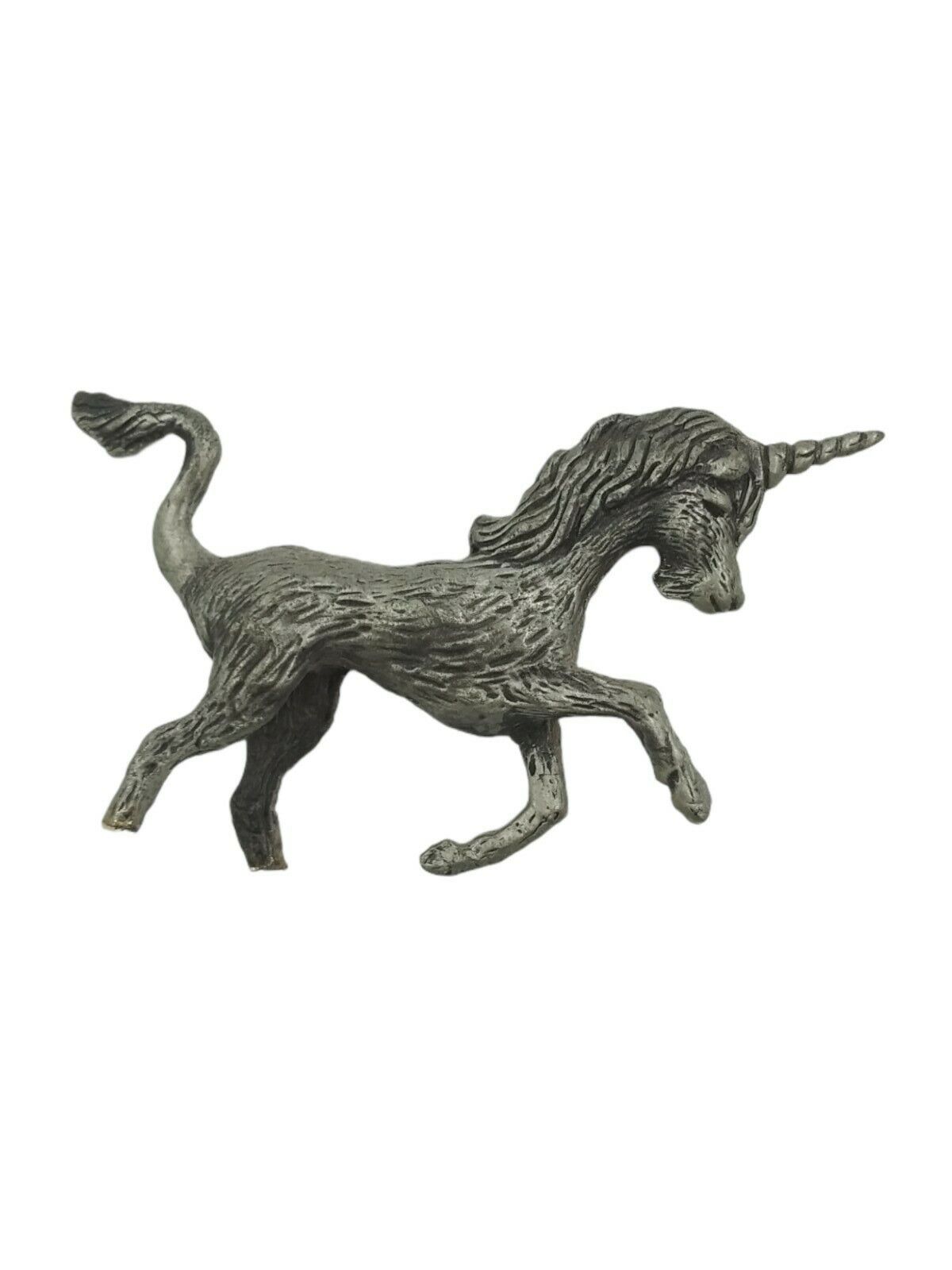 Vintage Metal Unicorn Goat Figurine Mini 2.75 \