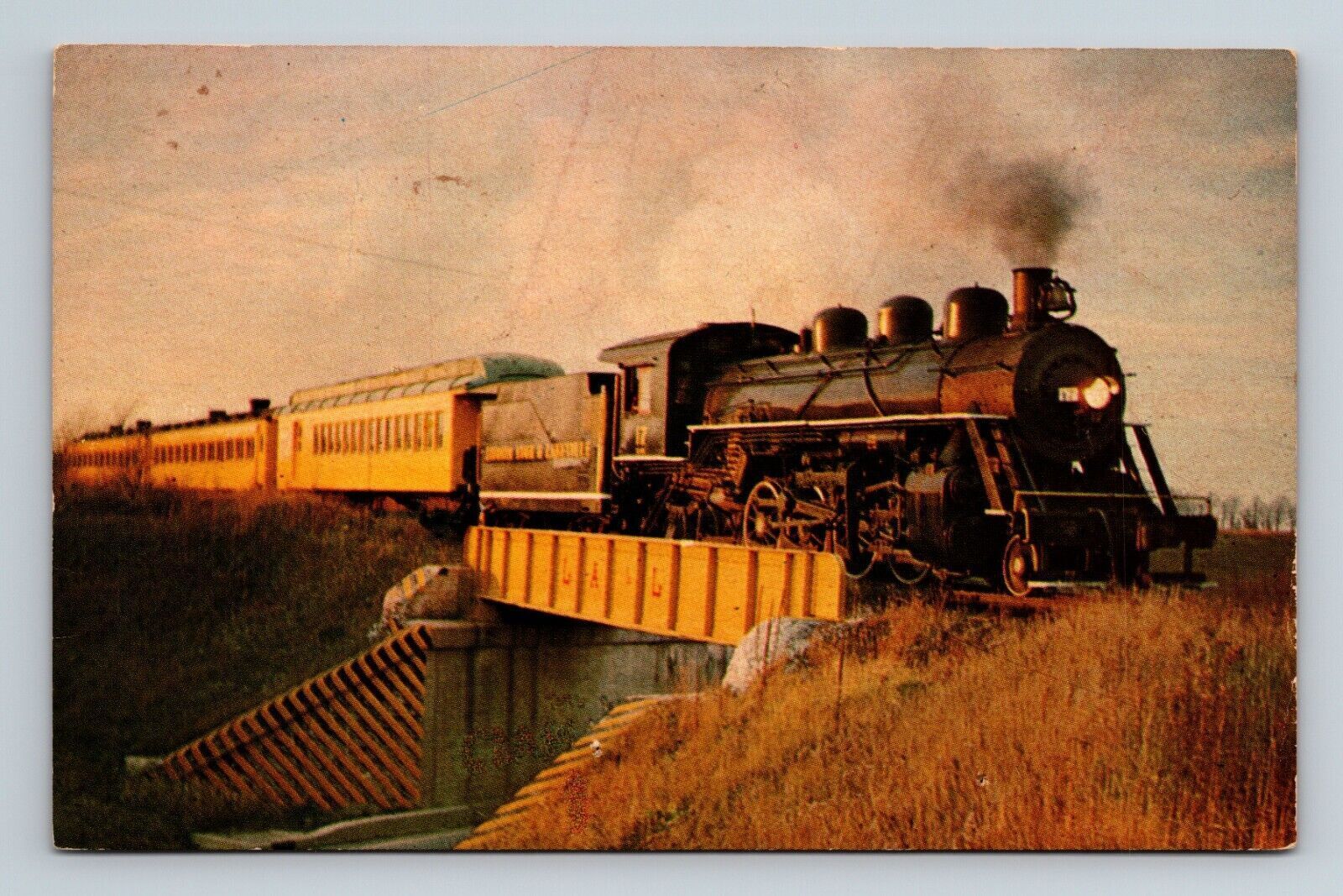 Livonia & Lakeville Railroad Steam Locomotive Train 2-8-2 New York Postcard