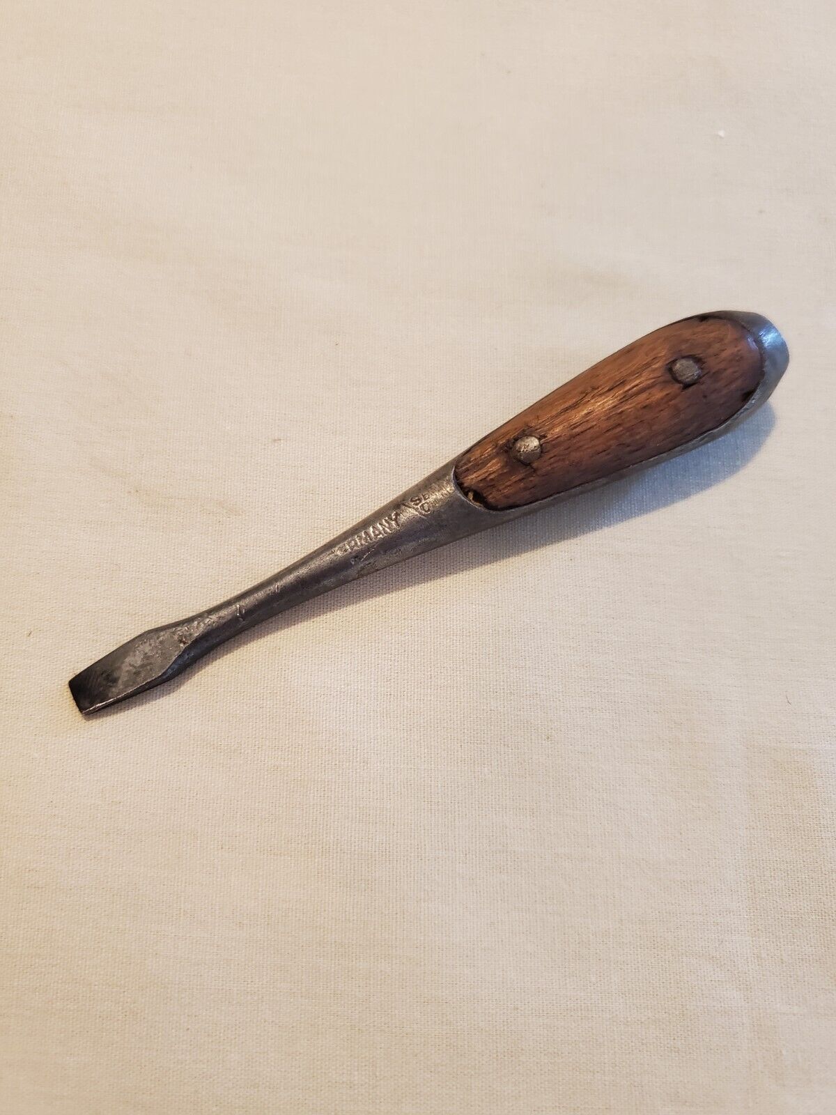 Small Antique German Wood Handle Screwdriver   3 3/4 in.