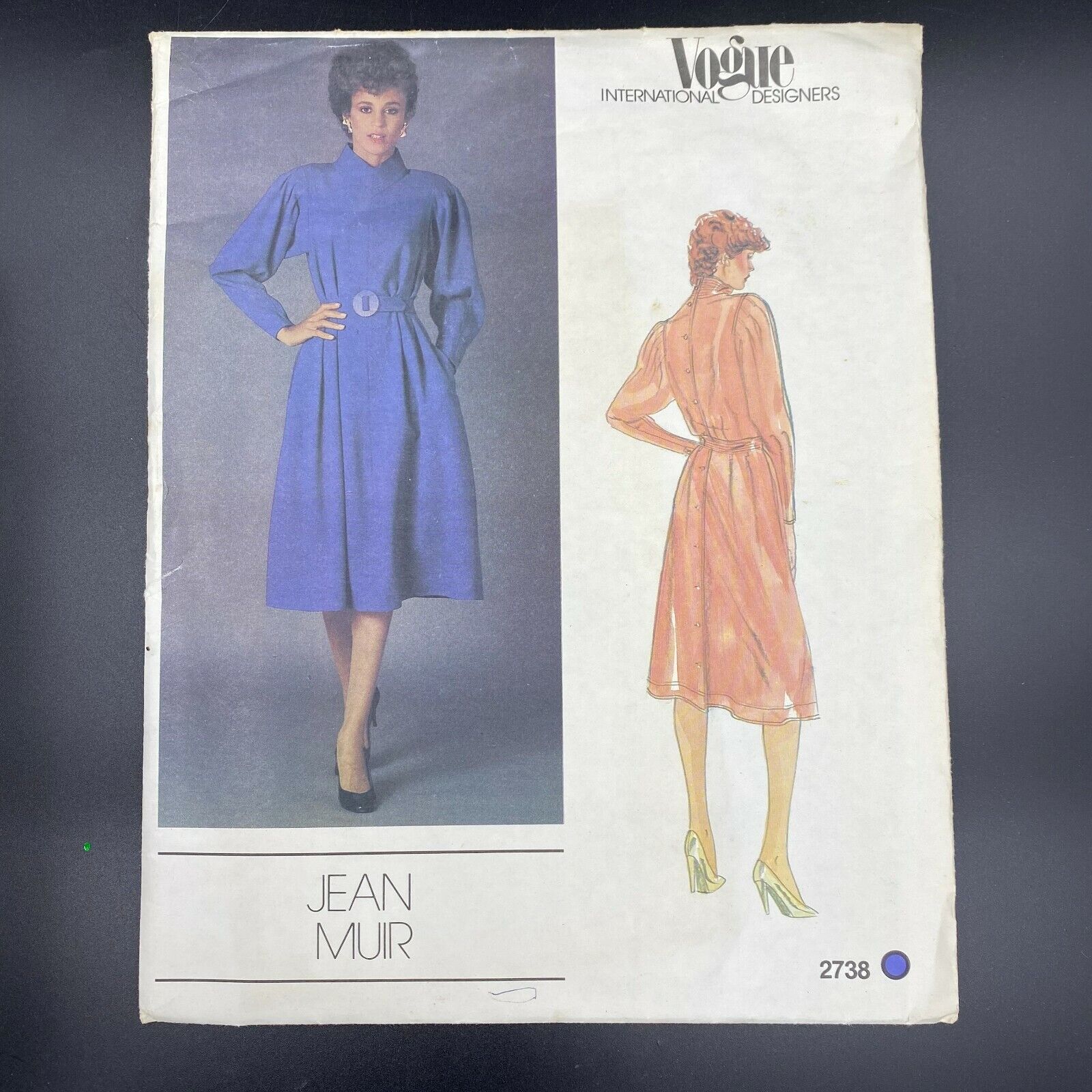 Vtg 1980s Vogue International Designers Sewing Pattern 2738 Jean Muir Dress PT