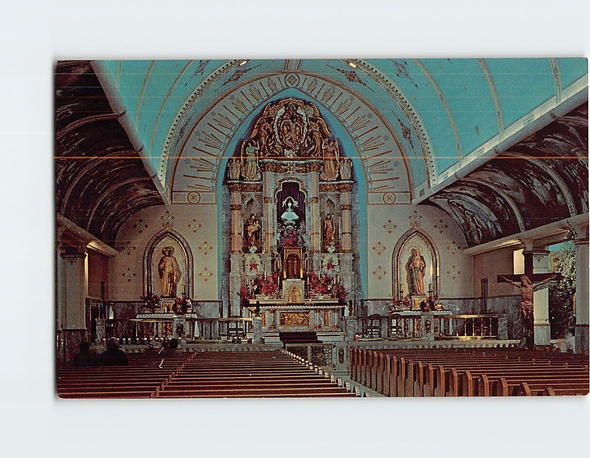 Postcard Interior of the Virgin of San Juan Catholic Church San Juan Texas USA