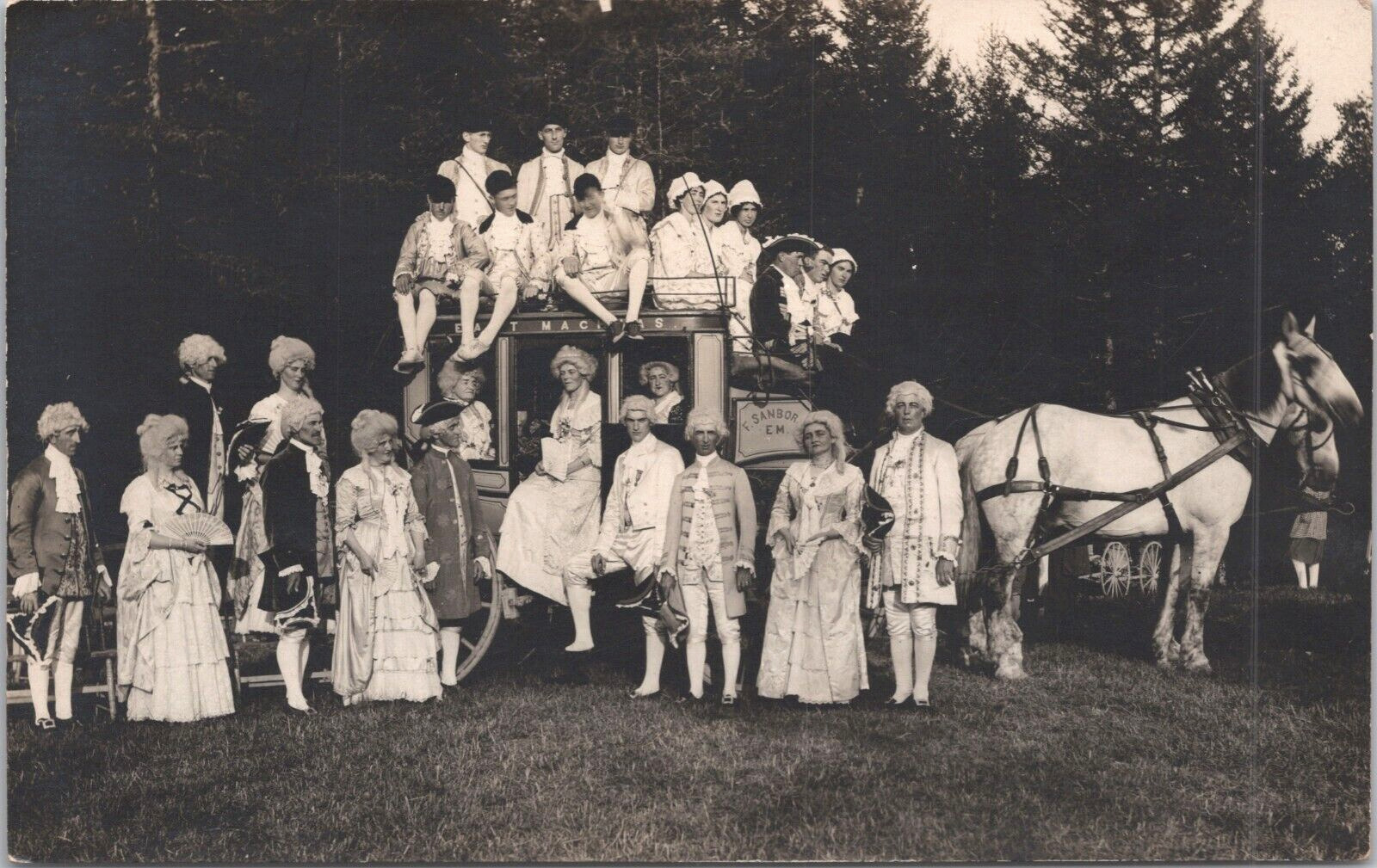 Machias Valley Pageant Group Photo Maine Antique 1913 RPPC Postcard - Unposted