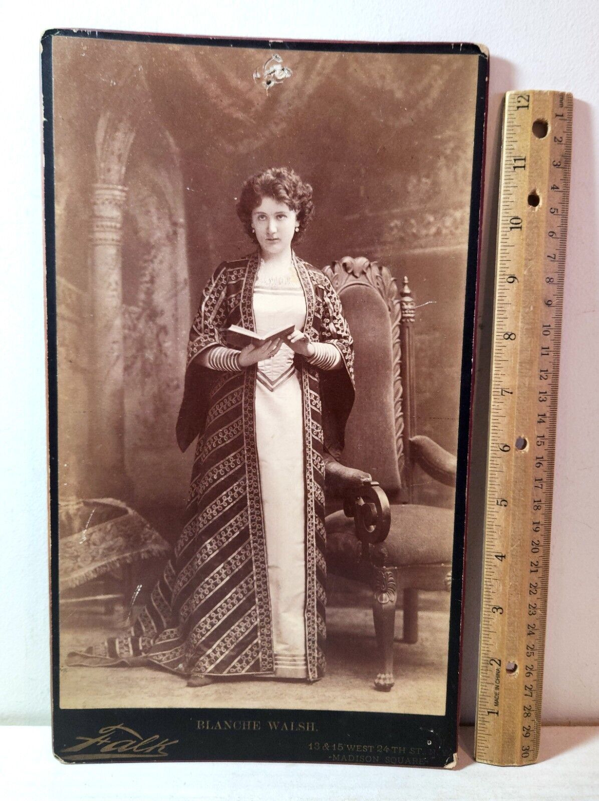 1880s actress Blanche Walsh, Benjamin Falk, oversized cabinet card photo