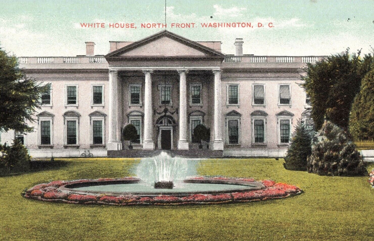 c.1907-15 White House North Front Washington D.C. Hand Colored Postcard 2T6-300