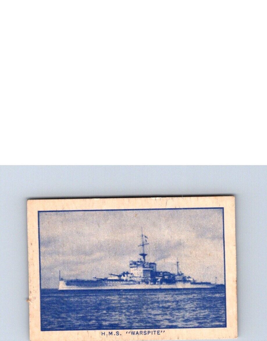 VINTAGE 1942 BRITISH CONSOLS WARSHIP PLAYING CARD#23 HMS \'\'WARSPITE\'\' NO30