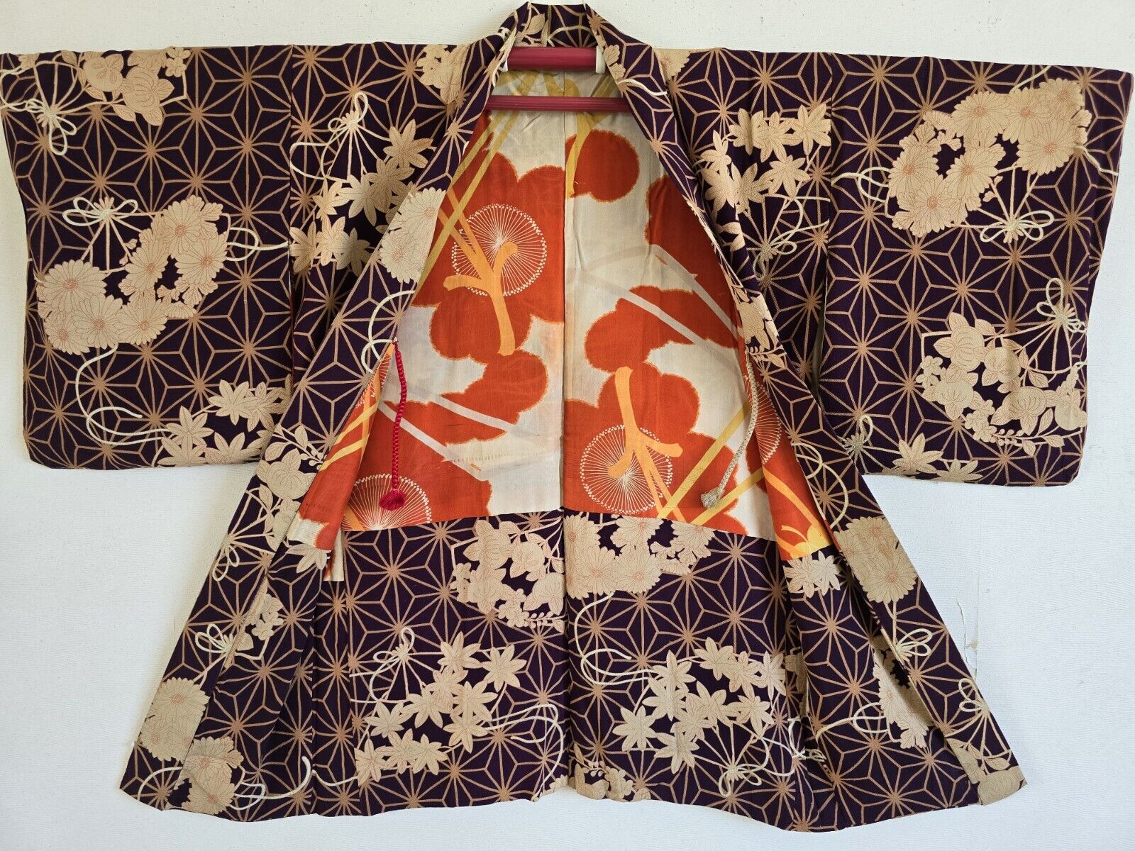 Antique Japanese Silk KIMONO Robe ,Gown, Dressing,Lingerie, Nightwear, 17