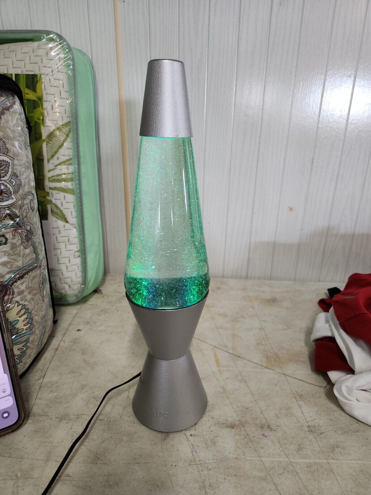Motion And Glitter 14.5 Inch Silver Lava Lamp Model 2000